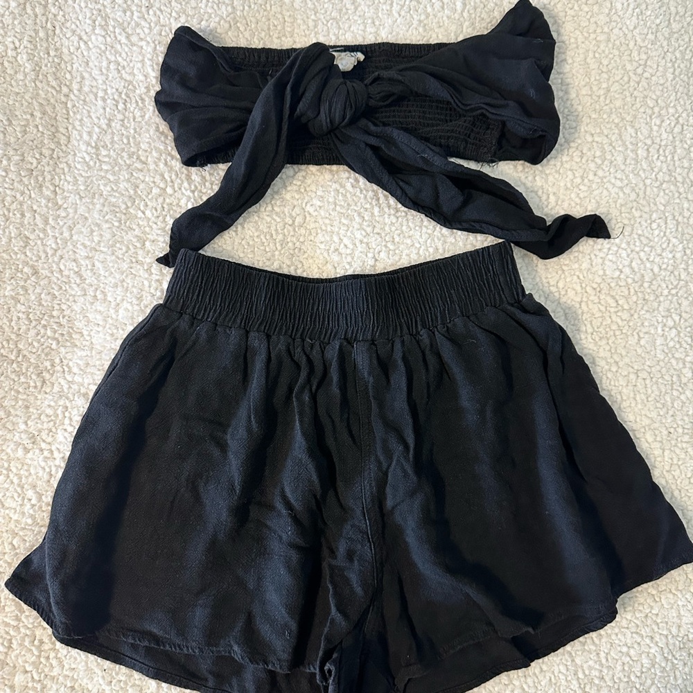 Elegant Black Two-Piece Jumpsuit